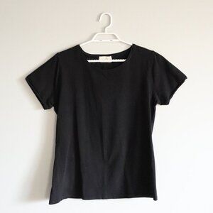 Zara Women's Black XL Basic Crewneck‎ Casual Stretch Short Sleeve T-Shirt
